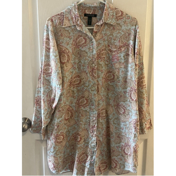 Lauren Ralph Lauren Other - Lauren Ralph Lauren Paisley Cotton Tunic / Nightshirt – Size M
Style #8131116
